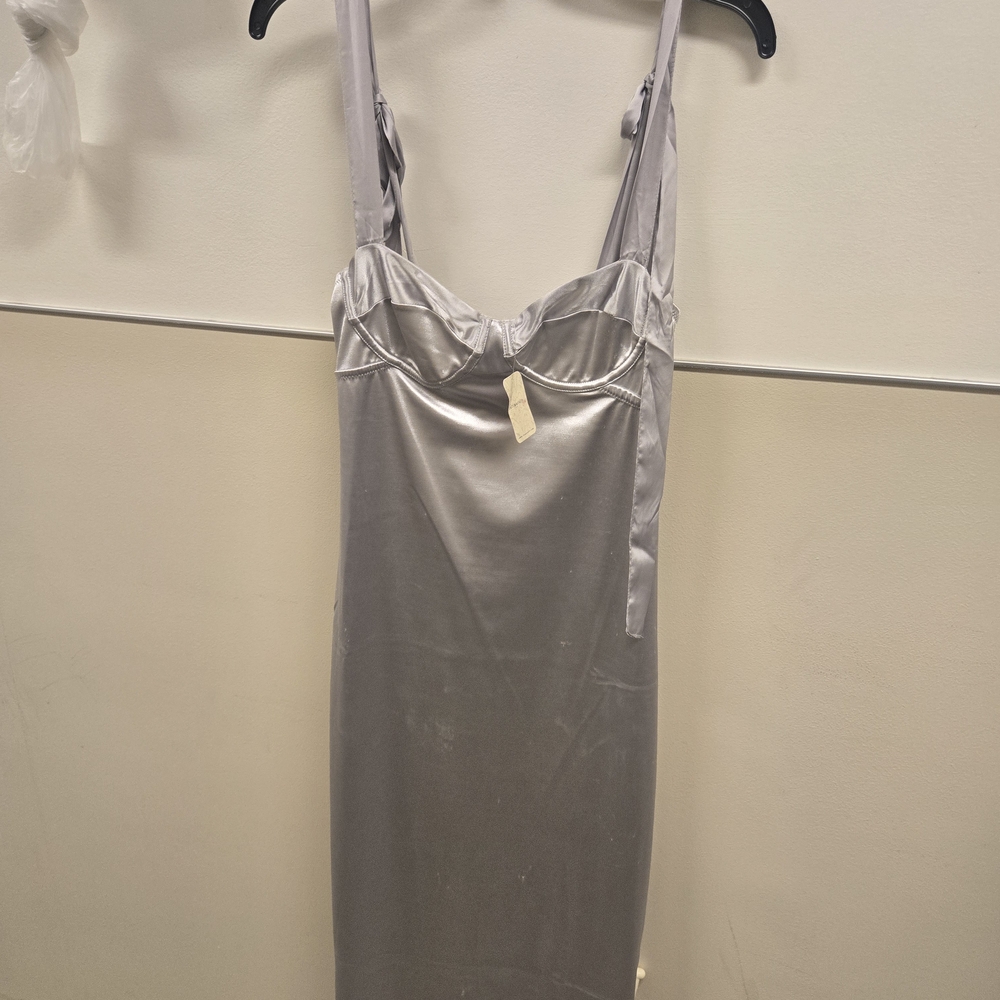Luxurious Silver Satin Chemise